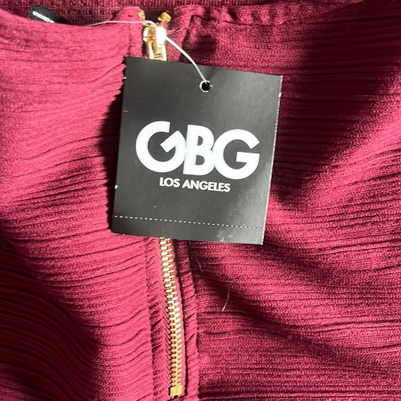 Burgundy long sleeve cross cross back dress Medium - Picture 8 of 11